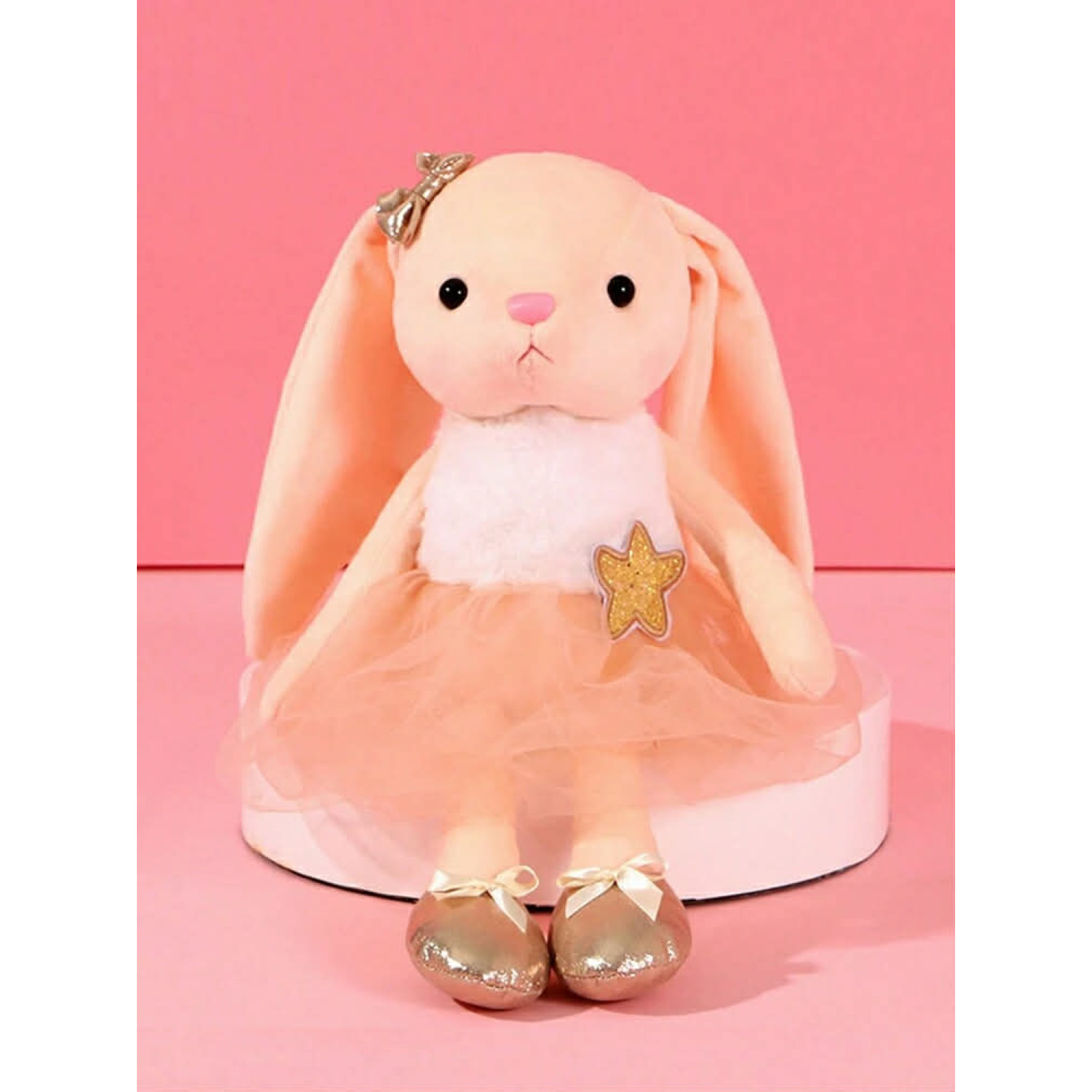 Nyuszis plüss baba tüll ruhában – 39 cm, extra puha ölelhető plüss