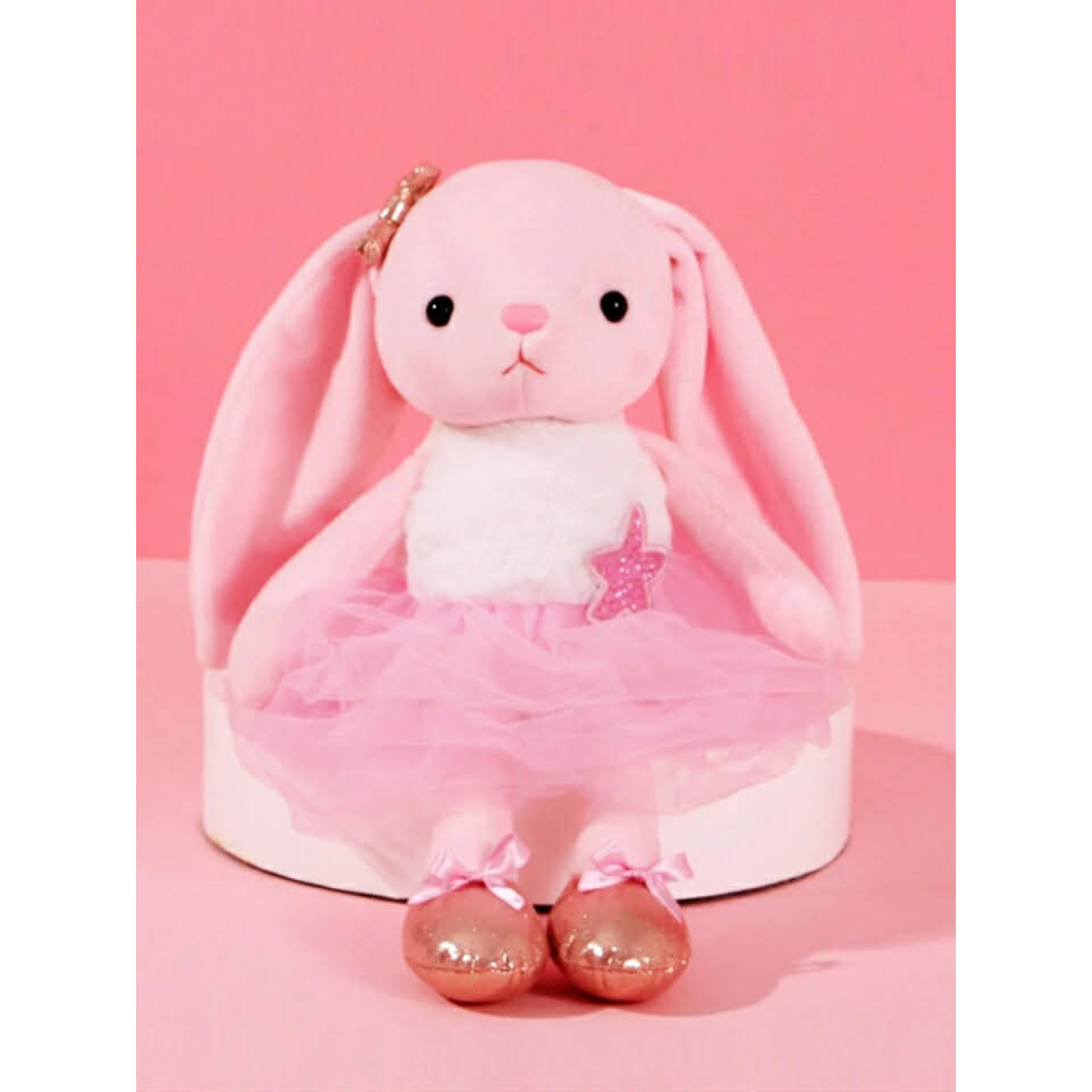 Nyuszis plüss baba tüll ruhában – 39 cm, extra puha ölelhető plüss