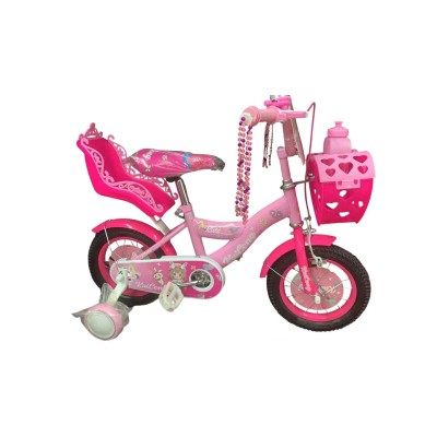 Rózsaszín Gyermek Kislány Bicikli babaüléssel és Kulacstartós Kulaccsal 